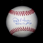 Pat Borders signed Official Major League Baseball with 1992 World Series MVP inscription
